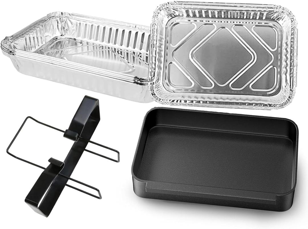 93305/7515 Catch Pan with 6415 Drip Pans for Weber Genesis II & Spirit 200 & Spirit 300, Genesis Silver/Gold/Platinum I/II and Summit Grills, Spirit Grease Tray with 15 Pack Drip pan Liner and Holder