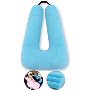 FHSGGP Travel Pillow Cushion for The Back Seat of Car Car Pillow for Kids A Sleeping Artifact Suitable for Long-Distance Travel of Adults and Children Travel Pillow for Kids Blue, 28×18×5.5 inches