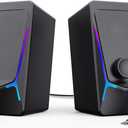 ROSON Computer Speakers, Gaming PC Speakers with Enhanced Bass and Volume Control, Stereo 2.0 USB Powered 3.5mm Aux Multimedia Speakers for Laptop/Desktop/Tablets/Phone
