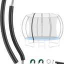 TOBWOLF 1 Lower & 1 Upper Curved Trampoline Poles Replacement, Universal Curved Enclosure Pole Trampoline Net Poles Fits 8-16FT Frame, Includes Mounting Hardware & Foam Cover, 2 Installation Options