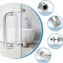 Alise Shower Door Handle,Sliding Shower Glass Door Pull,Tubular Back to Back Handle Bar for Shower Bathroom Doors,10-Inch SUS304 Stainless Steel Shower Hardware Replacement Parts,Brushed Nickel