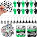 Aoriher 108 Pcs Soccer Party Favors Set Soccer Party Themed Goodie Bag Fillers Mini Soccer Balls Whistle Silicone Bracelet Tattoo Sticker Temporary Keychain for Sport Party Supplies