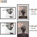 Upsimples 24x32 Poster Frame, Display Pictures 20x28 with Mat or 24 x 32 Without, Wall Hanging Picture Frames, Black, 1 Pack