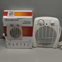 Comfort Zone Personal Space Heater, 750/1500W Fan-Forced Electric Heater, Adjustable Thermostat, Tip-Over & Overheat Protection, Cool-Touch, Portable Indoor Heater for Home & Office (White)