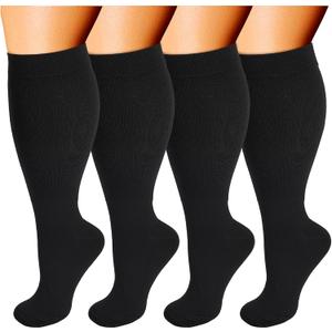 Double Couple Wide Calf Compression Socks-15-20mmHg Plus Size Compression Sock for Pregnancy