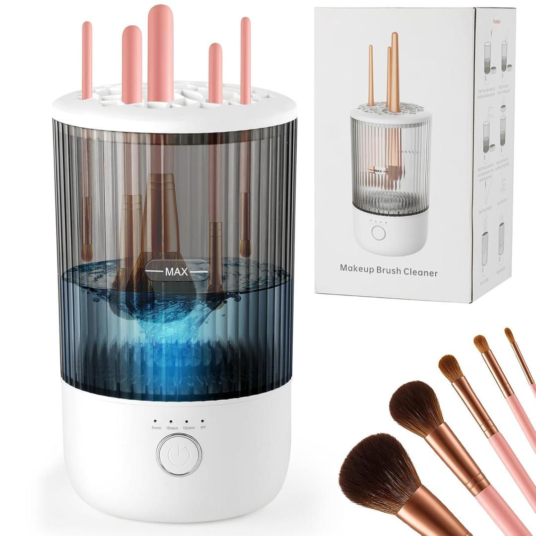 Electric Makeup Brush Cleaner, 6500RPM Automatic Makeup Brush Cleaner Machine, Portable Design with 1800mAh Rechargeable Battery for Makeup Brushes, Perfect Gift for Makeup Lovers