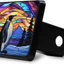 Premium ABS Black Hitch Cover - Fits 2" Trailer Hitch Receivers, Protects from Dirt and Corrosion, Easy Installation (Stained Glass Penguin)