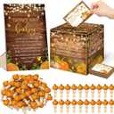 Dispowreath 102 Pcs Fall Thanksgiving Baby Shower Game Supplies Diaper Raffle Tickets with Diaper Raffle Card Box Don't Say Baby Sign Mini Fall Pumpkin Clothespin Game Decor for Gender Reveal Favor