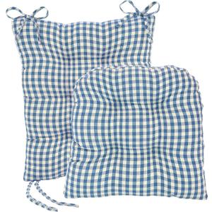 Klear Vu The Gripper Non-Slip Rocking Chair Cushion Set with Thick Padding, Includes Seat Pad & Back Pillow with Ties for Indoor Living Room Rocker, 17x17 Inches, 2 Piece Set, Wedgewood