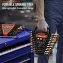 HORUSDY 24-Piece Flex-Head Ratcheting Wrench Set | Metric and SAE | Ratchet Combination Wrenches Set with Organizer | 72-Teeth | Chrome Vanadium Steel | 8-19 mm & 1/4 to 7/8