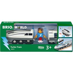BRIO World 36003 Turbo Train | Dynamic Speed Boost Feature | Interactive Blue Light Indicators | Perfect Addition to Any Set | Suitable for Children Age 3 and Up