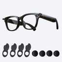 LED Light Privacy Cover for Ray-Ban Meta Smart Glasses Accessories,Blocking Covers Compatible with RayBan Meta Wayfarer, Skyler, Headliner Glasses, Include 4 Camera Covers & 4 Lens Foam Pads