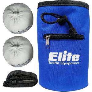 Elite Sportz Equipment Chalk Bag for Rock Climbing with 2 Chalk Balls Leak Proof Drawstring & Secure Zipper Pocket (Blue)