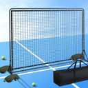 9.3*7.4ft Portable Tennis Rebounder Net, Tennis Practice Wall, Tennis Training Net for Tennis Racquet Sports Ball Pickleball, Tennis Backboard Net for Tennis Court Backyard Outdoor Training,, 7.4 feet by 9.3 feet