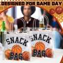 Wesnoy 20 Pcs Basketball Snack Bags Basketball Party Favor with Handles Reusable Sport Themed Treat Bags for Candy Birthday Party Supplies 8 x 8 x 3.15''