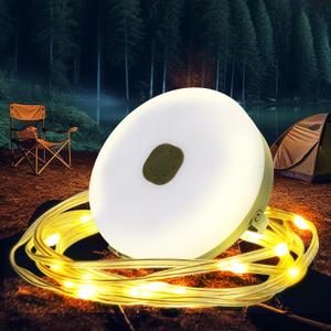 GHORA Camping String Lights, Outdoor USB Rechargeable 32.8' with Remote Control - 6 Modes IPX4 Waterproof Portable Warm Lights for Tent, Yard, Hiking & Decoration