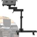 Car Laptop Mount with 2 Cooling Fans, No-Drill Adjustable Vehicle Computer Mount for Trucks, Vans, Heavy Duty Aluminum Laptop Holder for Work on The Go