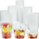 YehTrum [80 Combo Sets] Food Storage Containers with Lids, 8oz, 16oz, 32oz Plastic Deli Containers with Lids Freezer Storage Containers, BPA Free Leakproof, Microwave | Dishwasher | Freezer Safe
