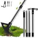 Weed Puller Tool with Long Handle - 62" Manual Weeder Remover Tool, 2 in 1 Hand Weed Rake and Garden Hoe, Heavy Duty Uprooting Weeding Pull for Yard, Lawn, Patio and Garden Planting