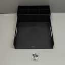 Mind Reader Utensil Napkin & Plate Holder, Silverware Organizer, Serving Tray, Plastic, 11.25" L x 15.25" W x 4.5" H, Black