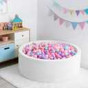 Ball Pit Balls Pack of 100 200 500 - Star and Round Set BPA Free Phthalate Free Non-Toxic Crush Proof Play Balls Soft Plastic Balls for Toddlers Baby Kids Birthday Pool Tent Party