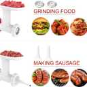 Food Meat Grinder Attachments for KitchenAid Stand Mixers, Excellent Food Grade Meat Grinder Accessories Meat Mixer Attachment Including 2 Sausage Stuffer Tubes Rust-proof and Durable
