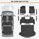 All Weather Floor Mats Cargo Liner with Backrest Mat for 2022-2025 2026 Jeep Grand Cherokee (WL & 4xe, Not WK2 or WL75) 5-Seater, TPE Mats with Door Sill Protectors for Grand Cherokee Accessories