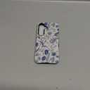 Compatible with Samsung Galaxy S24 Case,Glossy 2-in-1 Sleek All-Inclusive Dual-Layer Material Soft TPU + PC Back for Retro Indigo Bouquet Flower