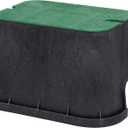 Orbit 53214 20" Jumbo Rectangular Valve Box with Lid, 12" Height, Black/Green