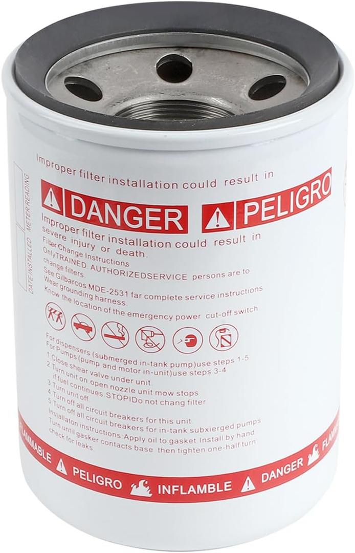 30 Micron Spin-on Fuel Filter Element, 25 GPM Diesel Gasoline Compatible With Mobile and Stationary Diesel Fuel Tank Pump