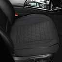 West Llama Linen Front Car Seat Cover Protector Anti-Slip Bottom Seat Cover Fits 95% of Vehicles,Wrapping Around The Bottom,Triangular Pattern(Black-1Pcs)
