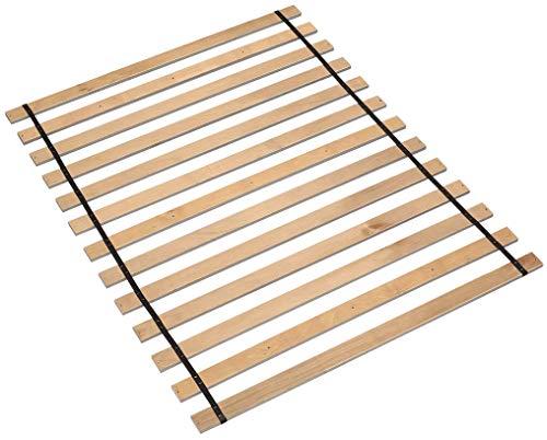 Signature Design by Ashley Wooden Mattress Support Bunkie Board Roll Slat with Nylon Cord, Full, Beige