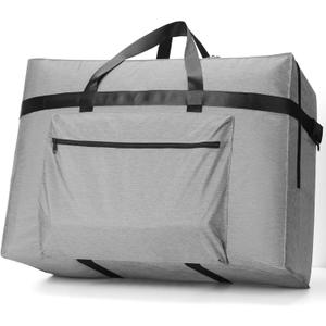 SUNUP Large Duffle Bag for Travel, 80L Foldable Travel Duffel Bag for Men Women, Waterproof Overnight Weekender Moving Storage Bags, Gray