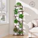 MJOMKN 59" Tall Plant Stand with Grow Light Indoor, 7 Tiered Metal Plant Shelf, S-Shaped Flower Display Stand, Corner Storage Shelf for Living Room, Patio, Balcony Decor