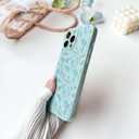 NITITOP Compatible with iPhone 14 Pro Case Cute for Women Girl Vintage Flower Floral Leaves Pattern Trendy Slim Fit TPU Silicone Shockproof Girly Fashion Protective Phone - Blue