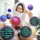 60 Pack Galaxy Stress Balls Bulk for Kids Adults 2.5 Inch Space Squeeze Anxiety Fidget Sensory Balls Children Outer Space Mini Relief Balls for Birthday Party Favors Finger Exercise Carnival Gift