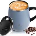 Ideus 16 oz (470 ml) Insulated Coffee Mug with Handle and Lid, Double Wall Stainless Steel Vacuum Thermal Coffee Mug, Travel Coffee Cup Thermal Cup for Home and Office (Ultimate Gray)