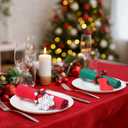 KPOSIYA Christmas Napkin Rings Set of 6, Snowflake Socks Napkin Rings for Table Decor, Wooden Napkin Holder Buckle for Christmas,Winter Holiday, Home Party, Wedding Supplies