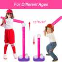 Liberry Tball Set for Toddlers with Adjustable Height Tee Ball Stand, Weighted Base and Kids Baseball Bat, Sports Game Toys Christmas Birthday Gift for Boys Girls Ages 3 4 5 (Pink)