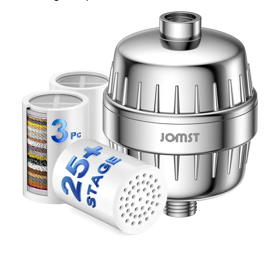 25 Plus Stages Shower Filter with 3 Cores - Maximize Shower Sediment Filtration & Reduce 97.45% Chlorine in Shower Water - For Softer Skin & Shinier Hair - Model SA-001