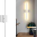 Rechargeable Battery Operated Wall Sconces, 11000mAh Wireless White Wall Lights with Remote Control, 350°Rotate Dimmable Wall Lamp, 3 Color Temperatures, for Bedroom Living Room Hallway, 1 PCS, 1 Pack