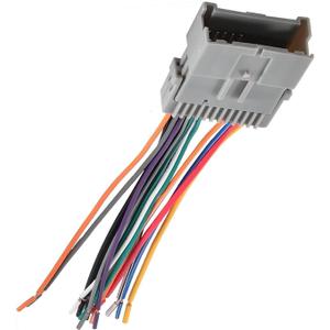 Stereo Wiring Harness, Car Speaker CD Player Modified Tail Line Connector, Plug and Play Waterproof Heat-Resistant Adapter, Compatible with Chevrolet Chrysler Hummer Buick Suzuki (Gray)