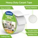 Rabenda Double Sided Carpet Tape - 2 Inch x 12 Yards Removable Rug Tape for Hardwood Floors, Tile & Laminate - No Residue Strong Hold Anti Slip Gripper for Area Rugs, Mats & Carpets