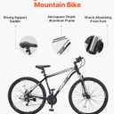 VEVOR Mountain Bike, 29 inch MTB Bicycle with Front Suspension, 21 Speeds Shimano Twist Shifting, Dual Disc Brakes, Aluminum Alloy Frame, for Men/ Women