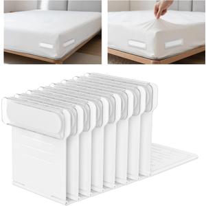 Bed Sheet Holders for Corners - 8Pcs USA Patented Heavy Duty Fitted Bedlock Sheet Holders Keep Sheets Firm & Tight,Secure All Mattress Edges and Corners,No Loose Sheets,Easy Installation