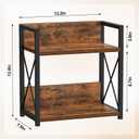 Giikin Kitchen Countertop Organizer, 2 Tier Spice Rack Organizer for Pantry, Kitchen Counter Shelf Wood Coffee Station Organizer (Brown, M)