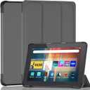 All-New 8inTablet Case, Smart Trifold Stand Case with Hard PC Back and Auto Wake/Sleep Incompatible with TCL Sony, Gray