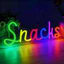 Snacks Neon Sign, Snack Bar Sign for Wall Decor, Candy Shop Movie Theater Decor, Dimmable USB Powered Colorful 15"x5.9"
