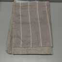 jinchan Nautical Valance Striped Linen Curtain 16 Inch Farmhouse Light Filtering Double Layer Valance for Kitchen Living Room Bathroom Windows Pinstripe Window Treatment 1 Panel Tan