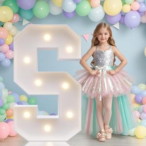 JoyMuse Marquee Letters 3 Feet Tall, Light Up Letters 3FT with Lights, Large Letters for Party, Letter S Light Up Letters for Graduation Proposal Wedding Birthday Homecoming Decorations